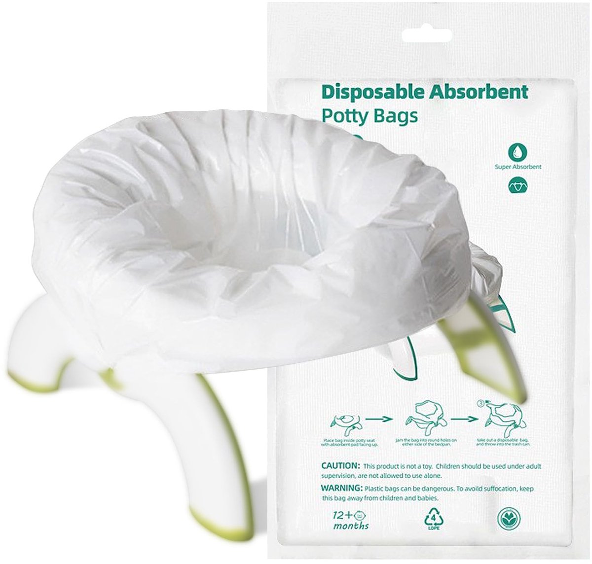 SolidKeus - 30 Draagbare Potjeszakjes voor Kinderen met Absorberende Pad