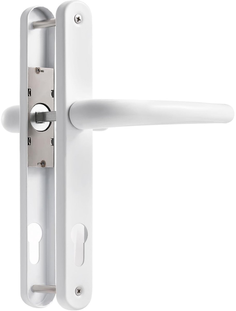 SolidKeus - Deurgreep Set Wit RVS L-vormig voor UPVC