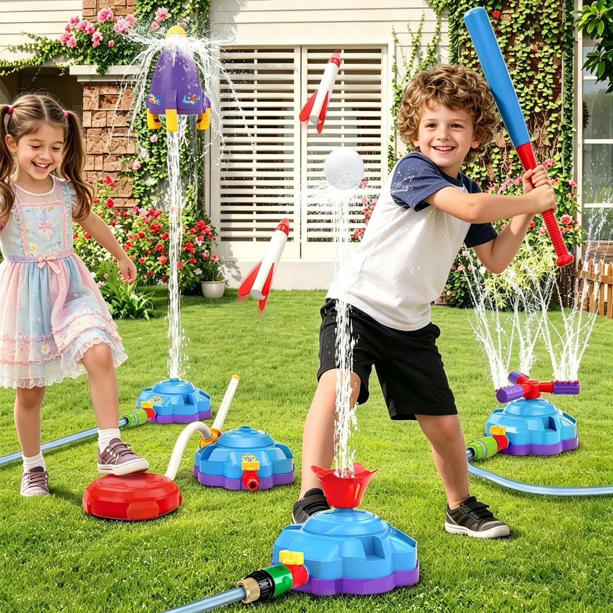 SolidKeus - 4-in-1 Waterspeelgoed voor Kinderen, Schildpad Sprinkler en Werpspel