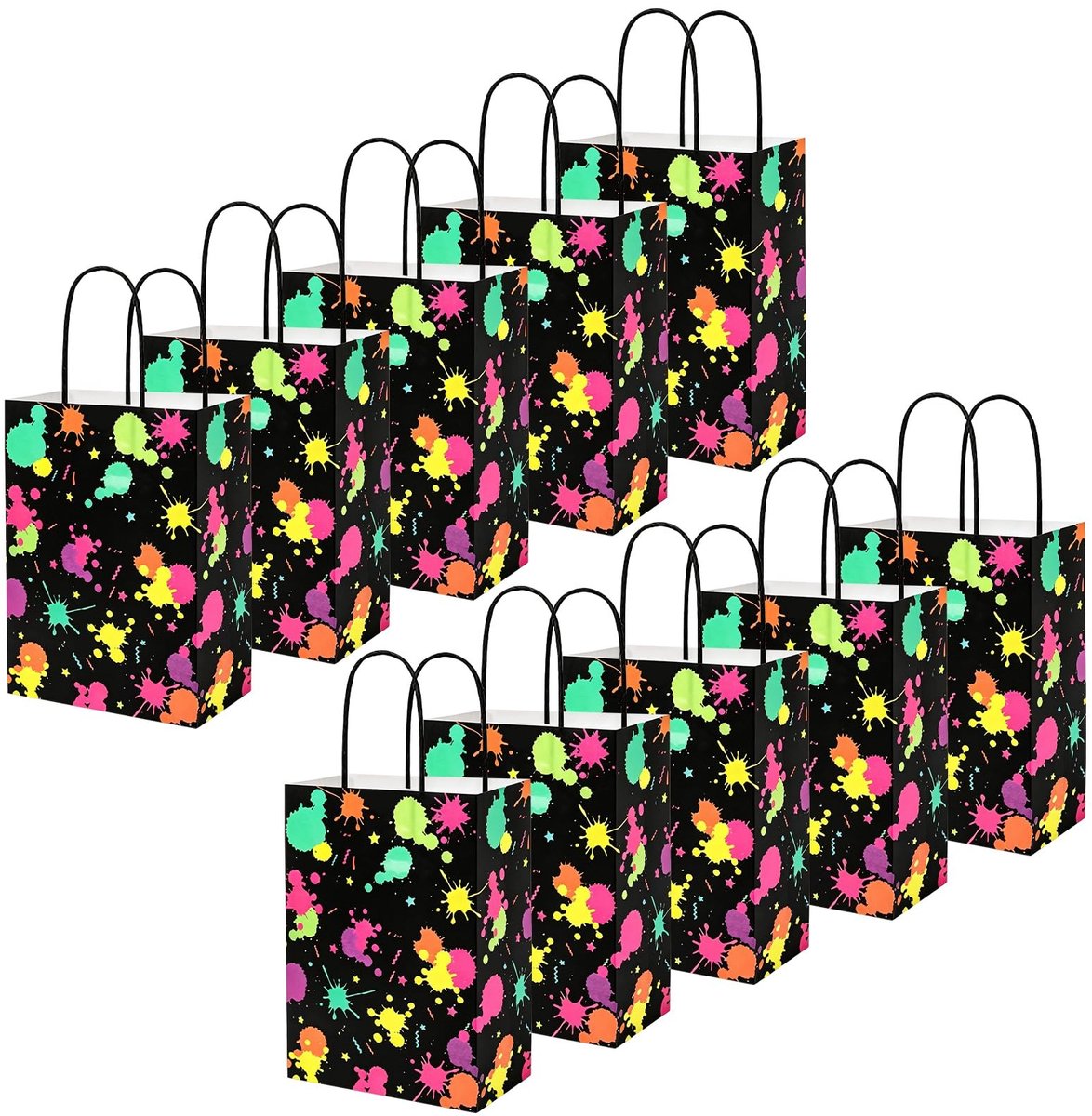 SolidKeus - Set van 10 Neon Cadeauzakken voor Kinderen