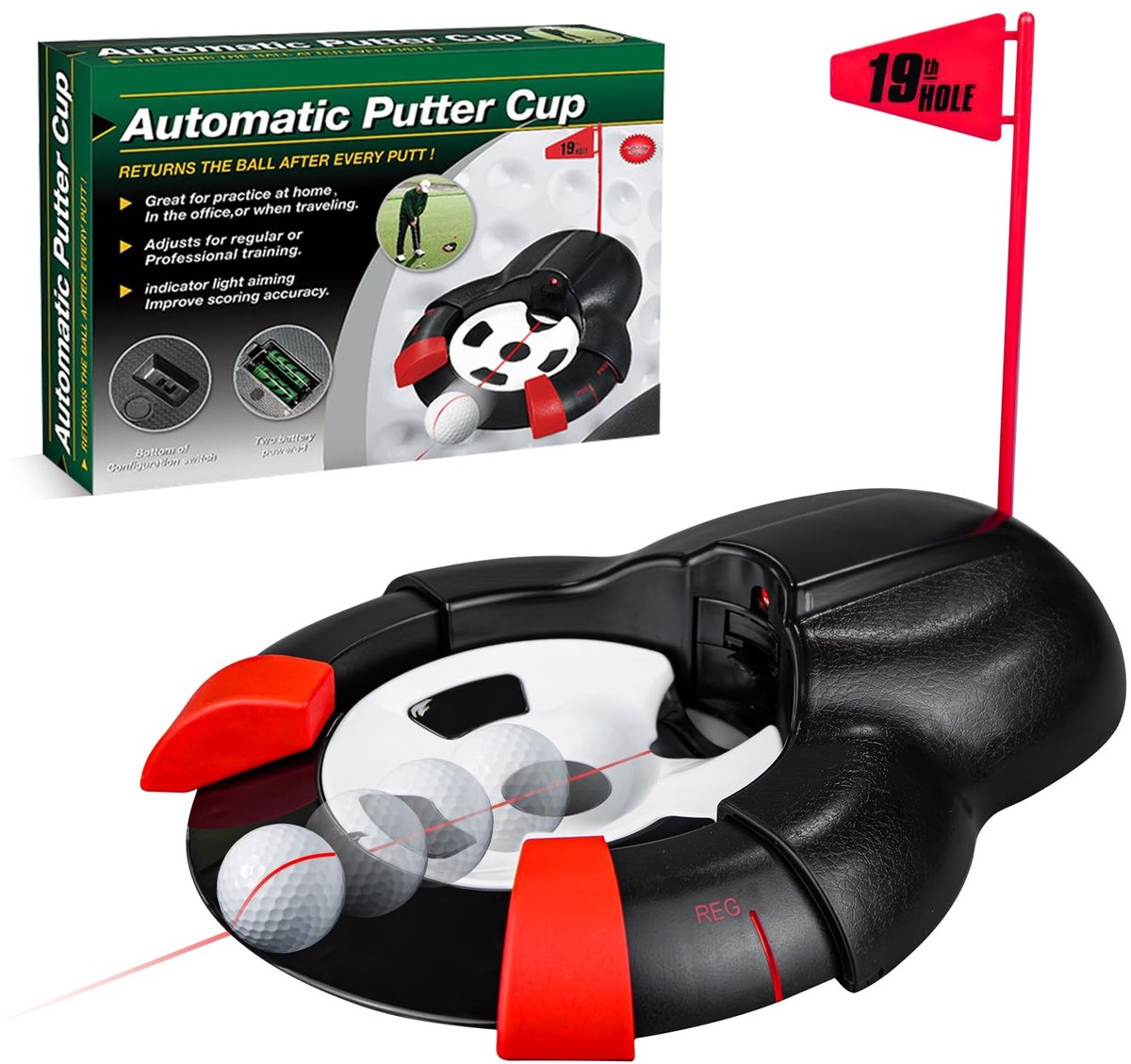 SolidKeus - Automatische Golf Putting Cup met Rood Licht