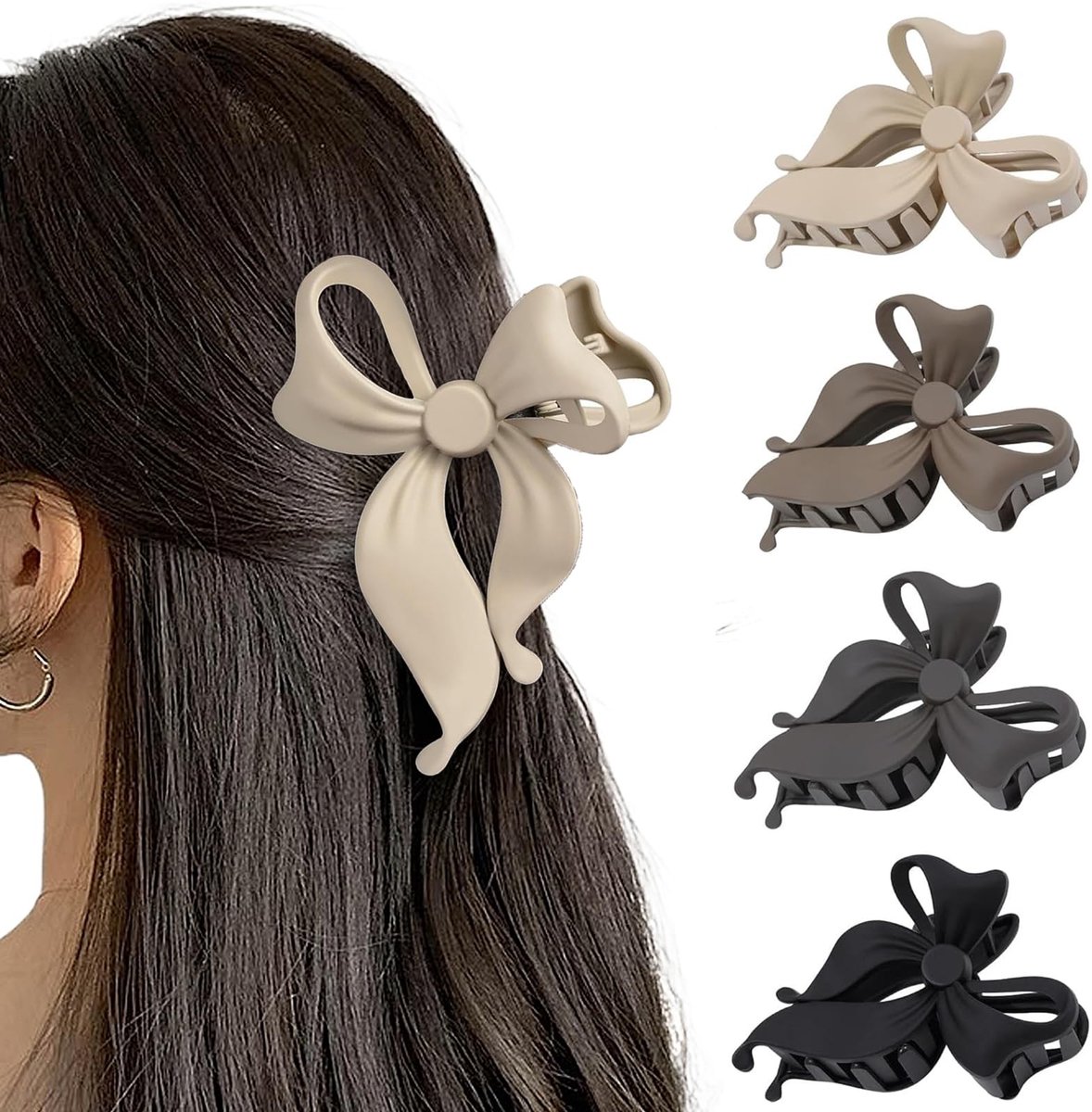 SolidKeus - 4 Stuks Schattige Strik Haarclips voor Vrouwen