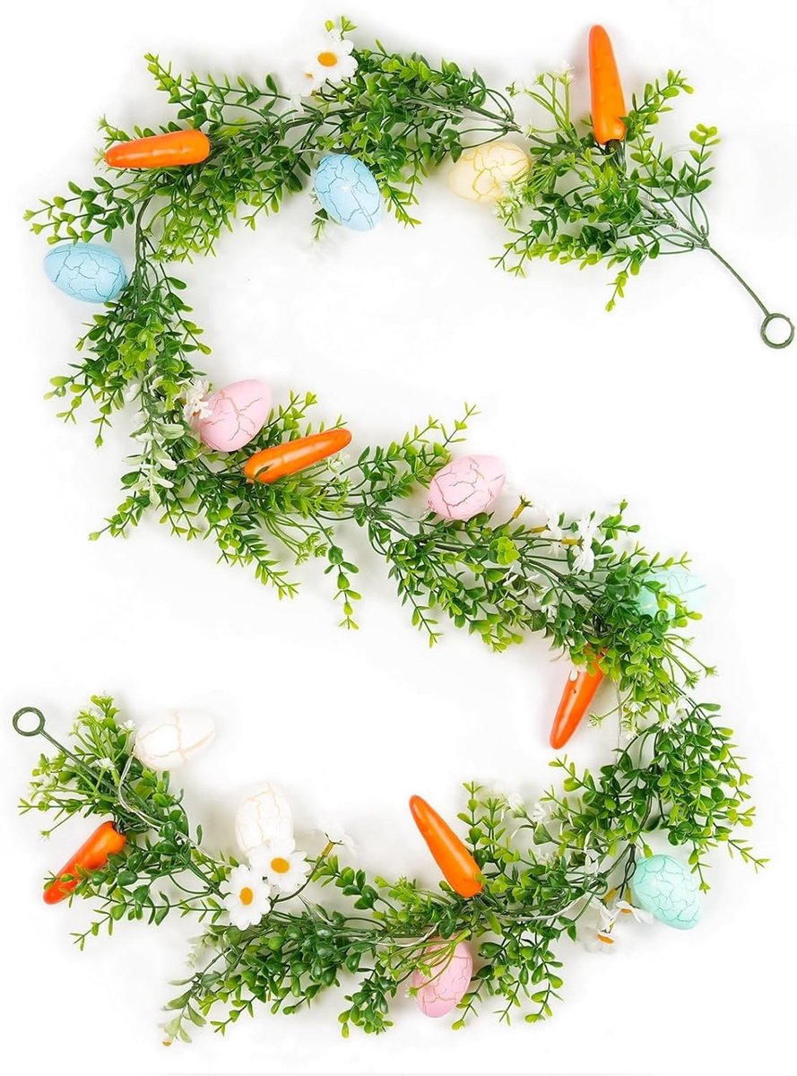 SolidKeus - LED Paasguirlande met Eieren en Decoratieve Bessen