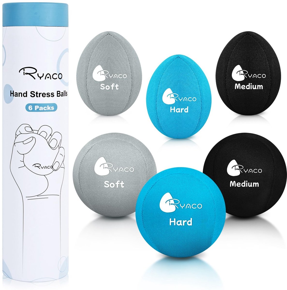 SolidKeus - Set van 6 Stress Ballen voor Handtherapie