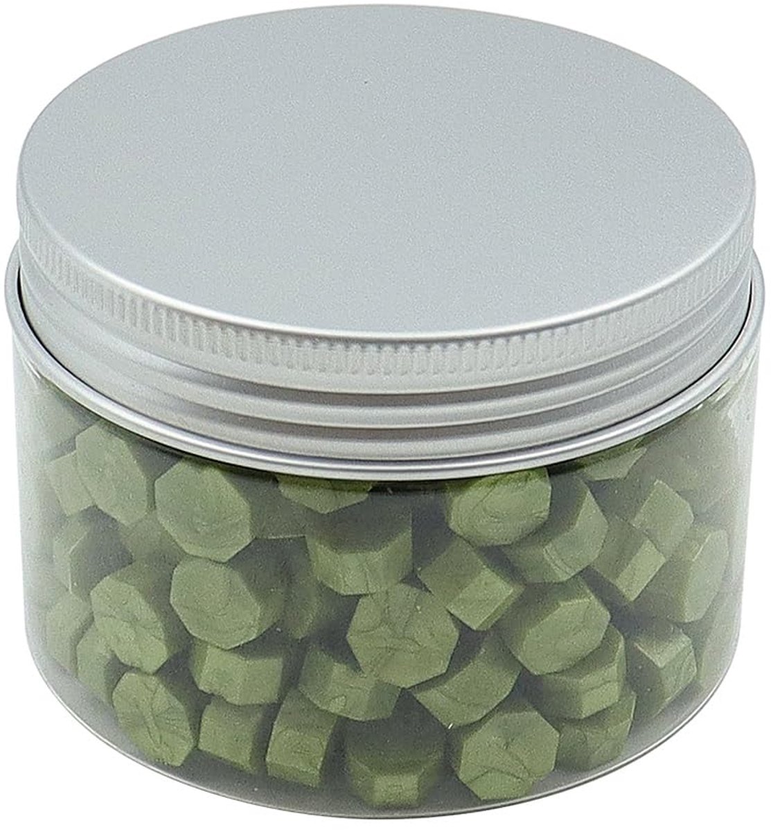 200 stuks waxparels, waszegelkralen, achthoekige waszegelset, perfect voor kaarten, enveloppen, uitnodigingen, wijnpakketten (groen)