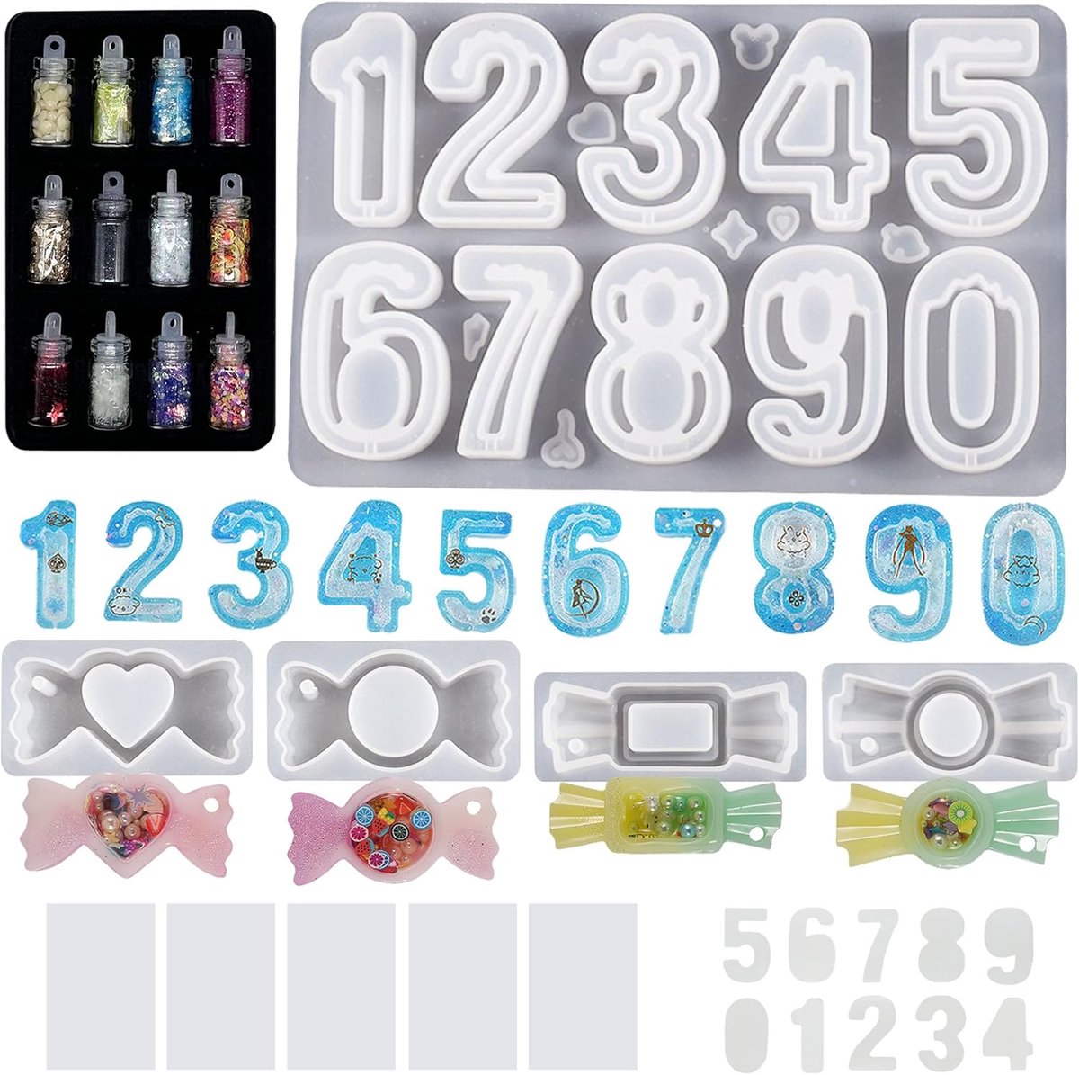 Epoxyhars vormen, shaker hars mallen, hanger, harsvorm, siliconen vormen met pvc-bladeren voor hangers, decoratie, doe-het-zelf handwerk