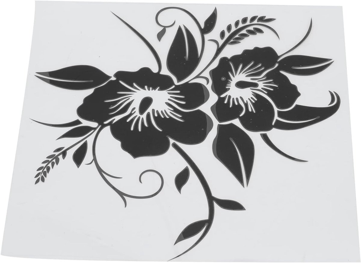 Sticker Bloem, Akozon Universele Auto Sticker Bloem Lichaamsdecoratieve Stickers voor Motorfiets, Vrachtwagen, SUV, Muur, Laptop, Raam(zwart)