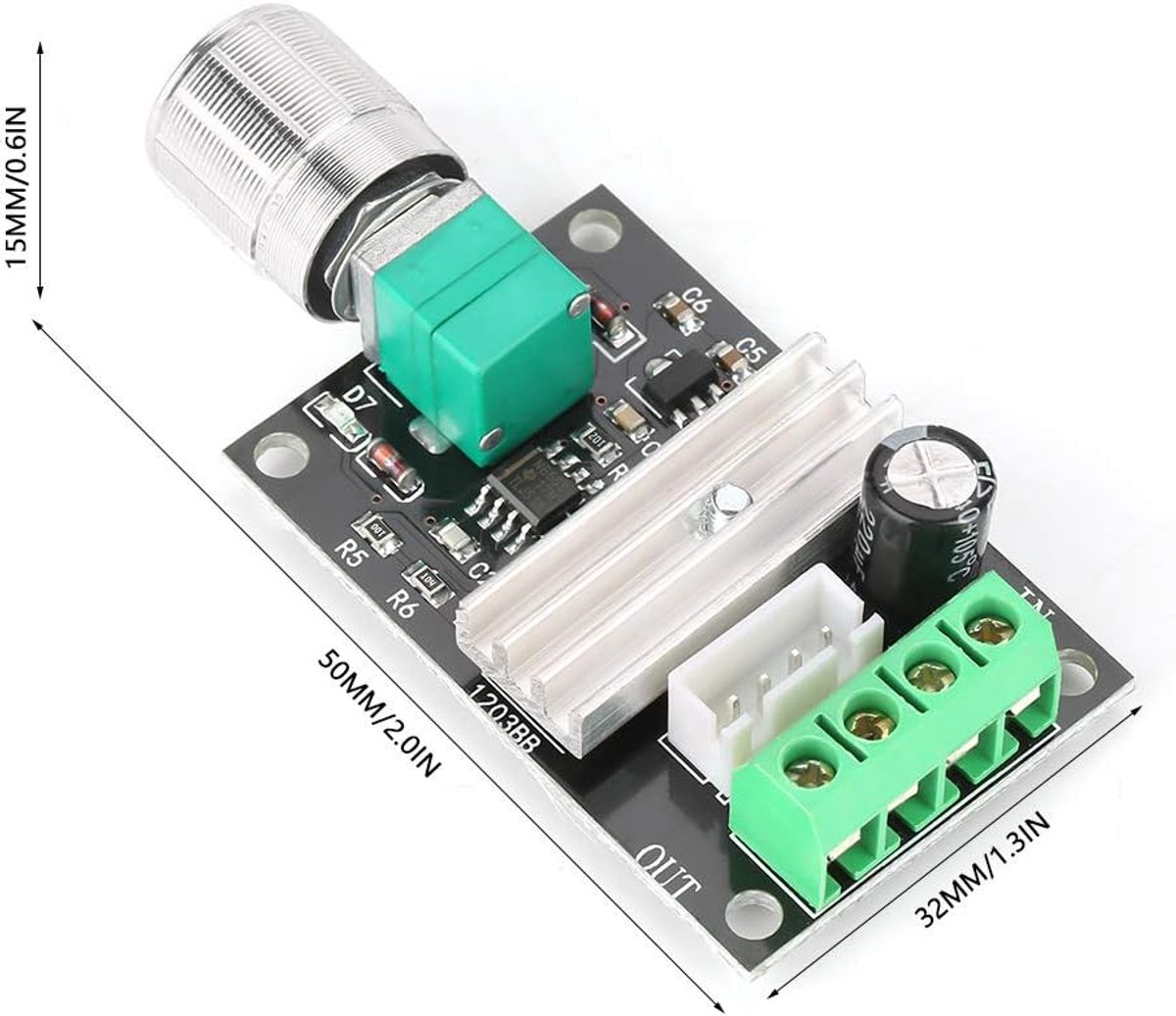 6V 12V 24V 3A PWM omkeerbare controller met schakelaar