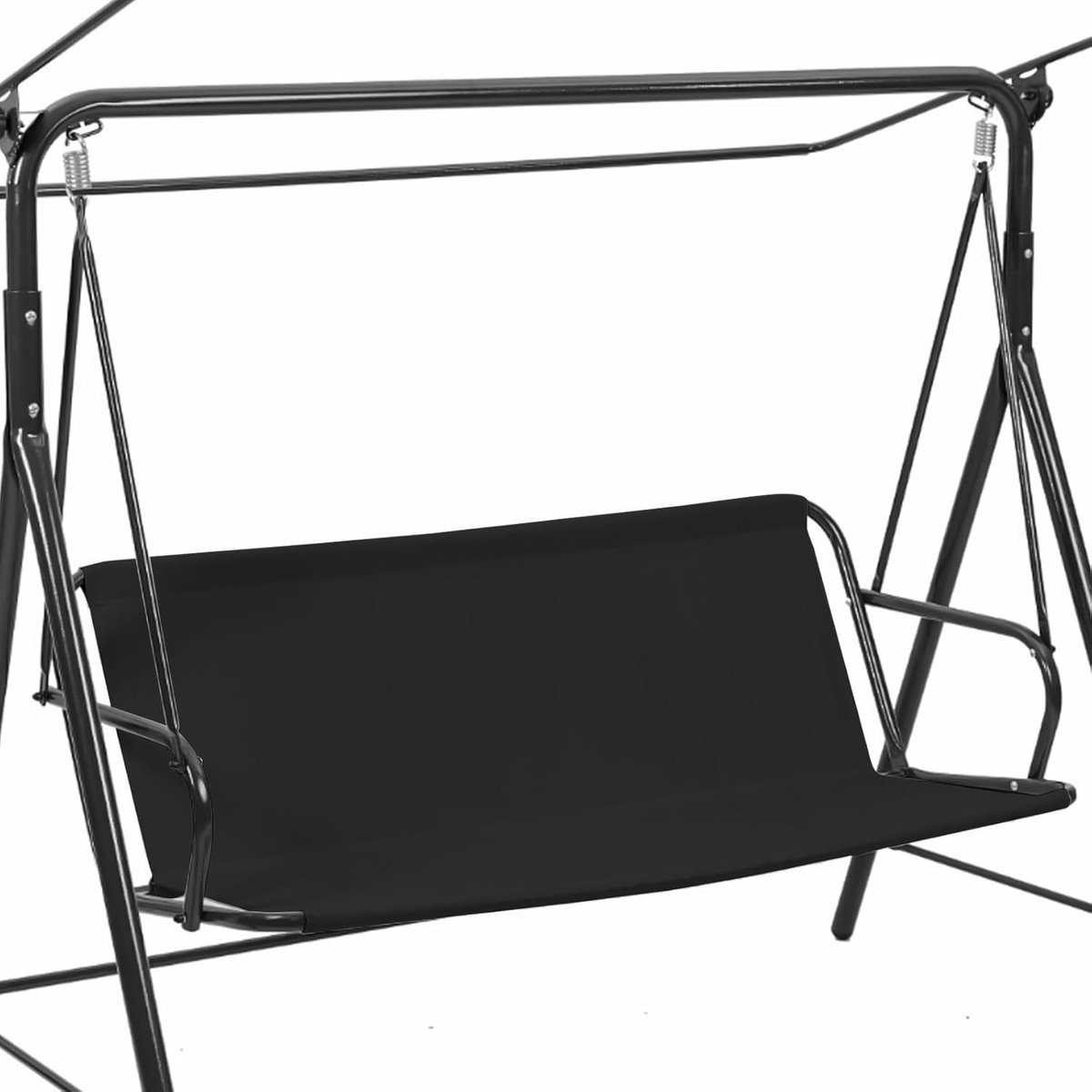 Afdekking voor schommelstoelen, waterdichte stoelhoes, terrasschommelkussen voor tuinschommel, binnenplaats en balkon, 138 x 50 x 50 cm, zwart