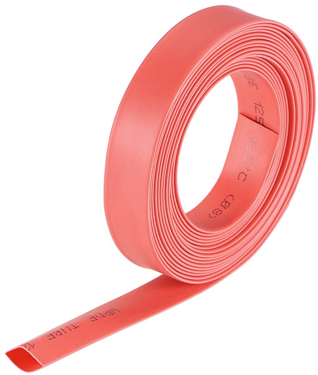 Sourcing map Krimpslang 5/16"((8mm) diameter 13,7mm vlakke breedte 2:1 verhouding kabelhuls 10ft rood