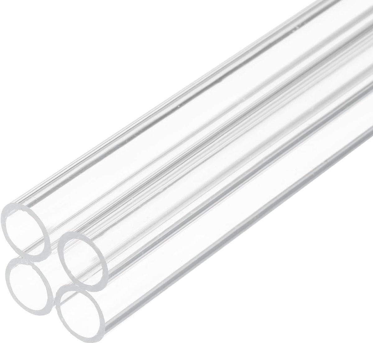 6 inch doorzichtige plastic stijve buis 9 mm x 12 mm (0,4 "x 1/2") acryl buis ronde polycarbonaat buis, [voor sanitair, hydrauliek, aquarium, doe-het-zelf] - 4 stuks