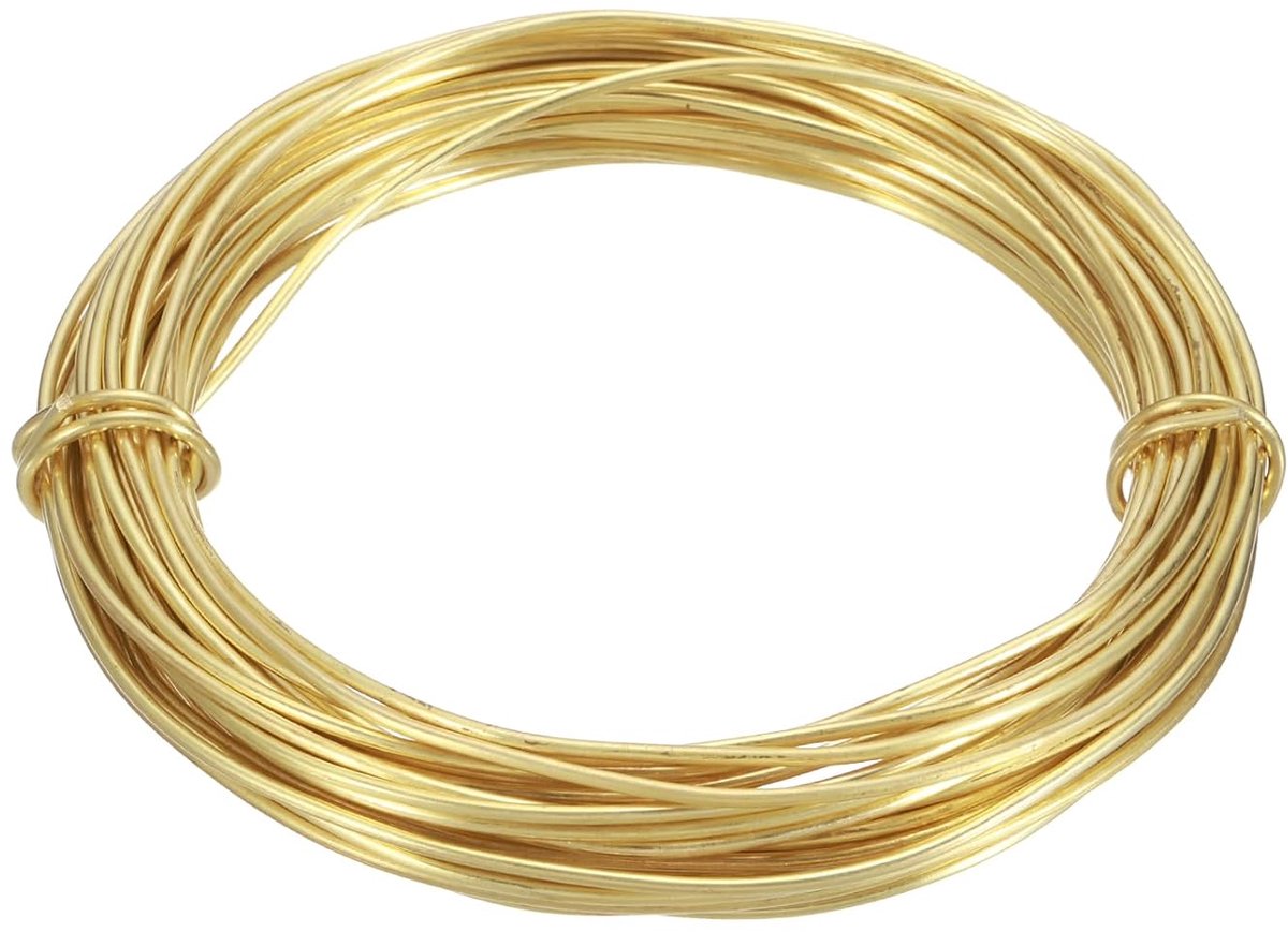 Messing filament voor handwerk, 30 meter, flexibel en buigzaam voor het maken van sieraden, doe-het-zelf, modelbouw, decoratie (rond)