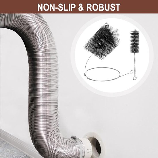 Set, 2 Delige Schoorsteenborstel met Duwstang & 31cm Pijpborstel, Staaldraad & Nylon voor Haard, Rookkanaal, Kachelpijp - Efficiënte Reiniging & Brandveiligheid — afbeelding 3