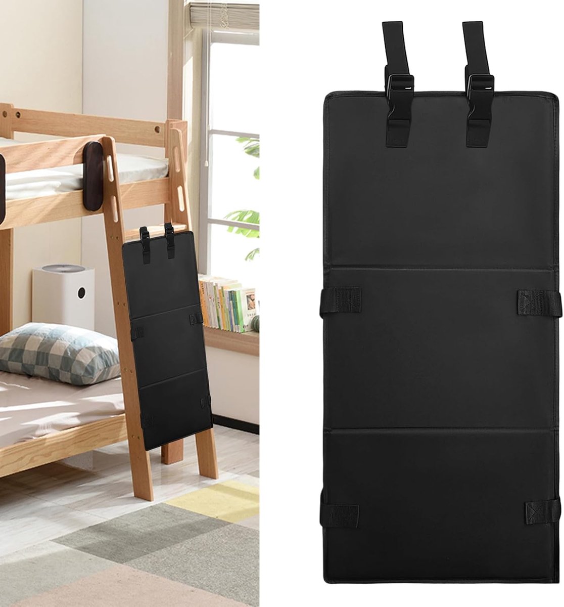 Ladderafdekking, 600D-Oxford, valbescherming, hoogslaper, ladder, opvouwbaar, stapelbed, ladderkussen met verstelbare gespen, hoogslaper, ladderbescherming, voorkomt klimmen van kinderen