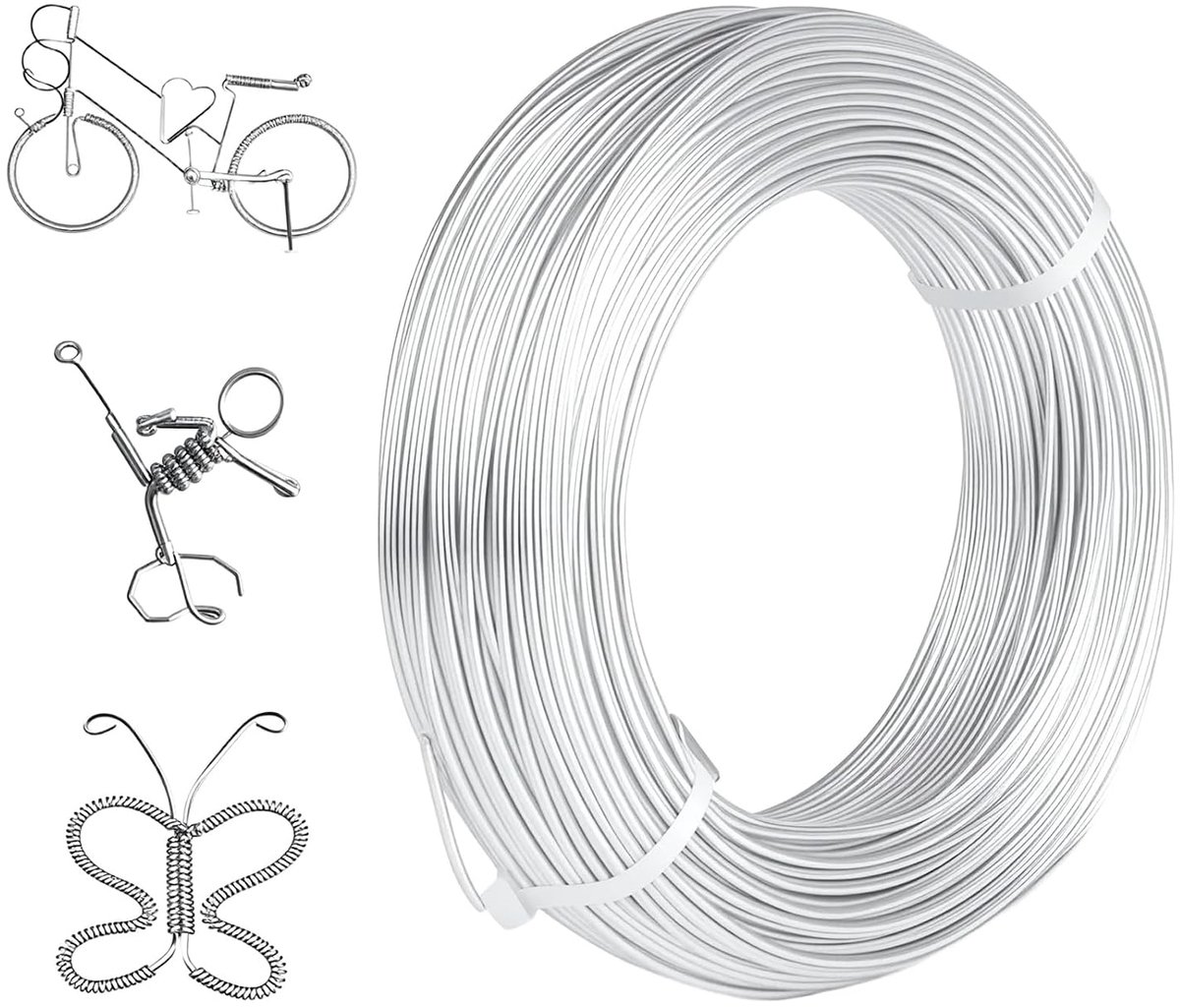 Draad, 2 stuks, ø3 mm x 10 m, ø3 mm x 20 m, zachte aluminiumdraad, doe-het-zelf draad voor knutselen, knutseldraad, aluminiumdraad voor knutselen, sieraden maken, binddraad, modelleerdraad