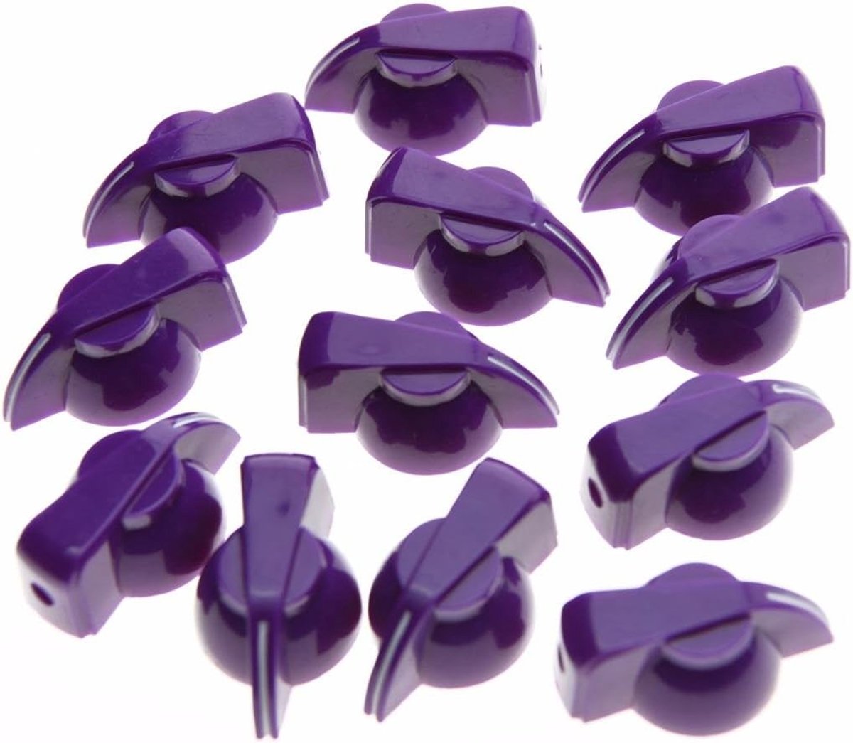 Pack van 12 Flat Top Gitaar Kip Hoofd Knop AMP Effect pointer Knop Paars