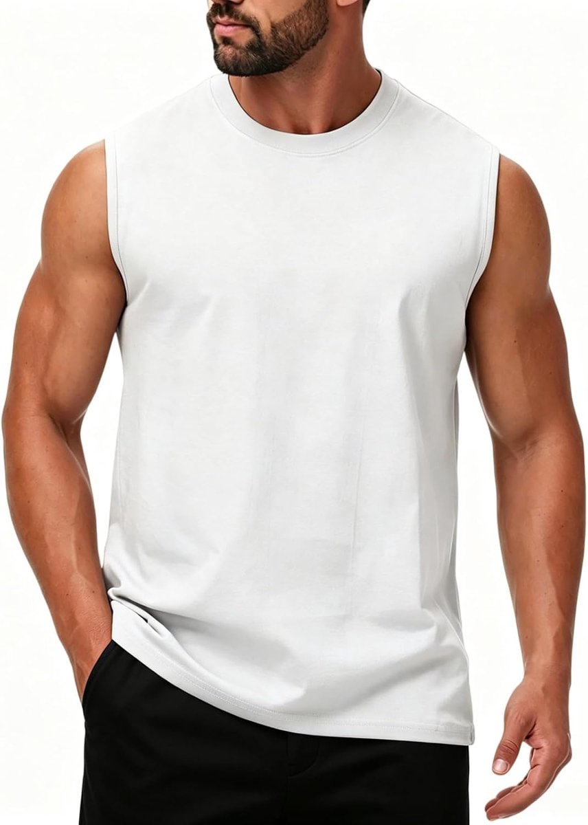 Tanktop heren 100% katoen mouwloos shirt fitness okselshirt sport functioneel onderhemd spiershirts zomer outdoor functioneel shirt