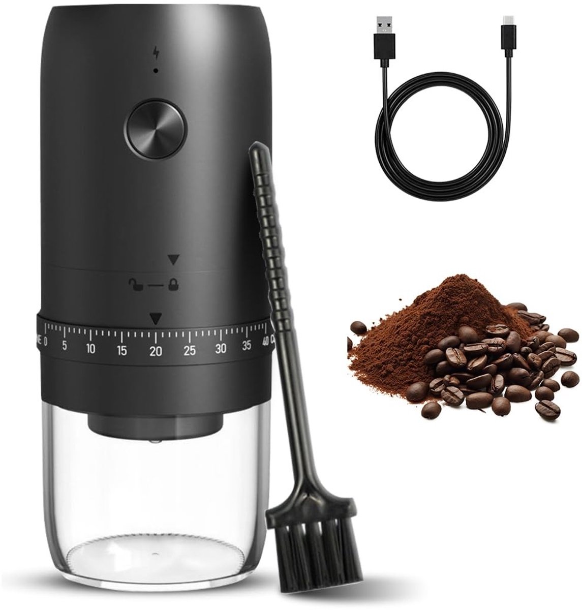SolidKeus - Elektrische Koffiemolen, USB Oplaadbaar, Draagbaar