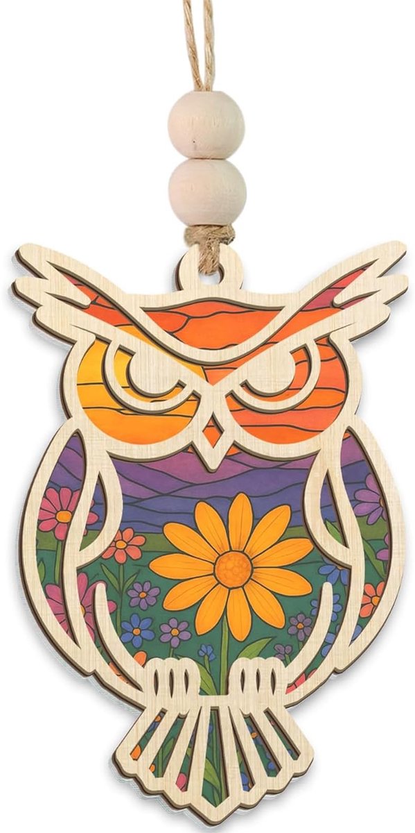 SolidKeus - Uil Kerst Ornament met Suncatcher