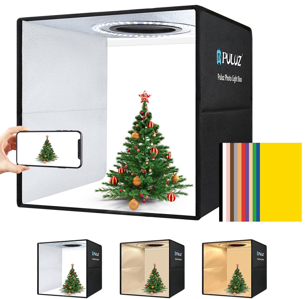 SolidKeus - Vouwbare Portable Fotostudio met Verhoogde Helderheid en 6 Achtergronden