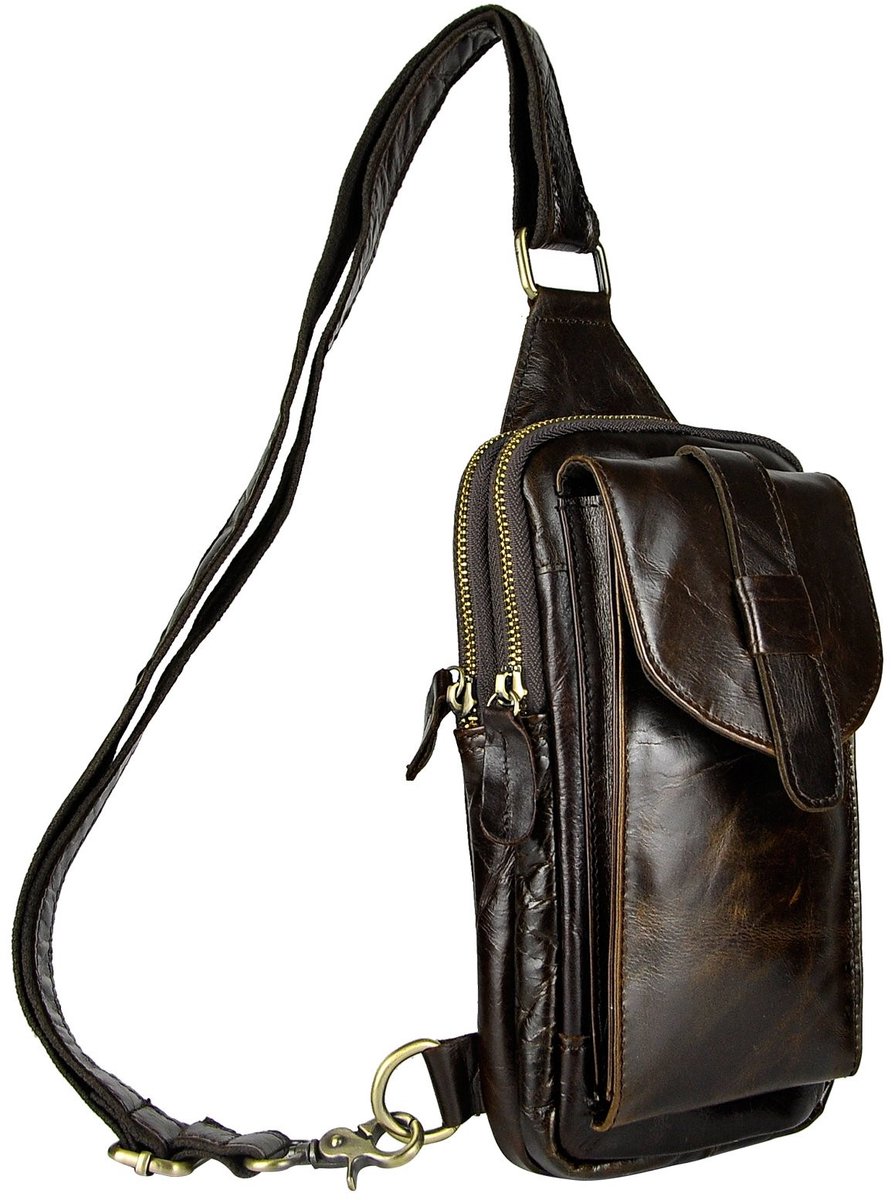 SolidKeus - Outdoor Sling Bag voor Heren van Echt Leer voor Actieve Reizen