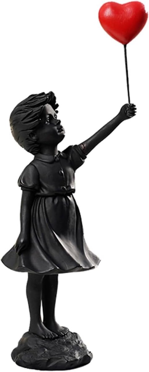 SolidKeus - Decoratieve Beeld Flying Balloon Girl in Resin