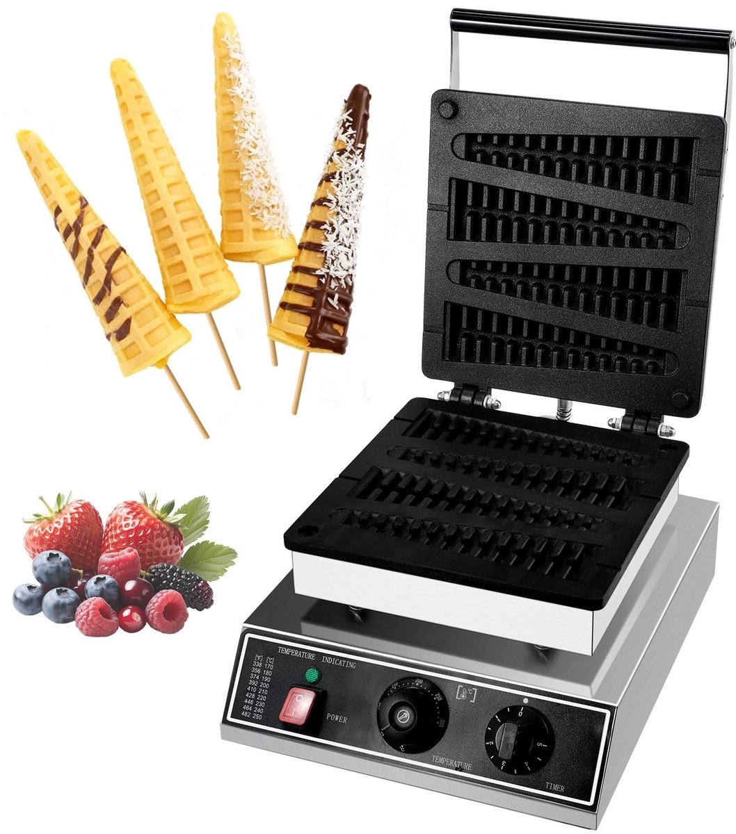 SolidKeus - Professionele Wafelmaker voor Lollies, 1750W, Dubbele Verwarming