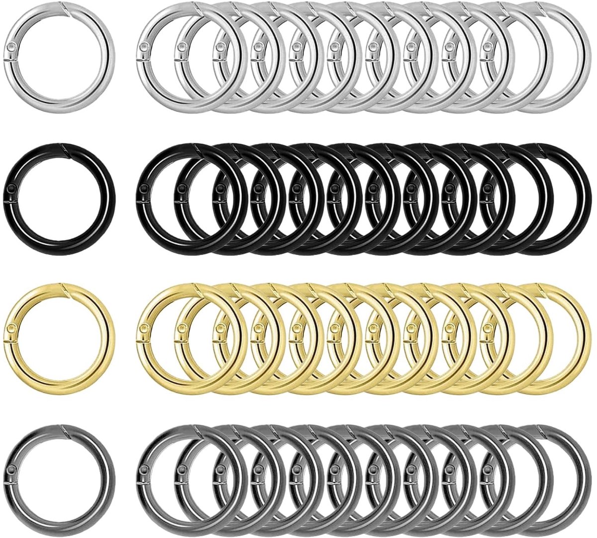 SolidKeus - Set van 40 Ronde Carabiner Haken 25 mm voor DIY