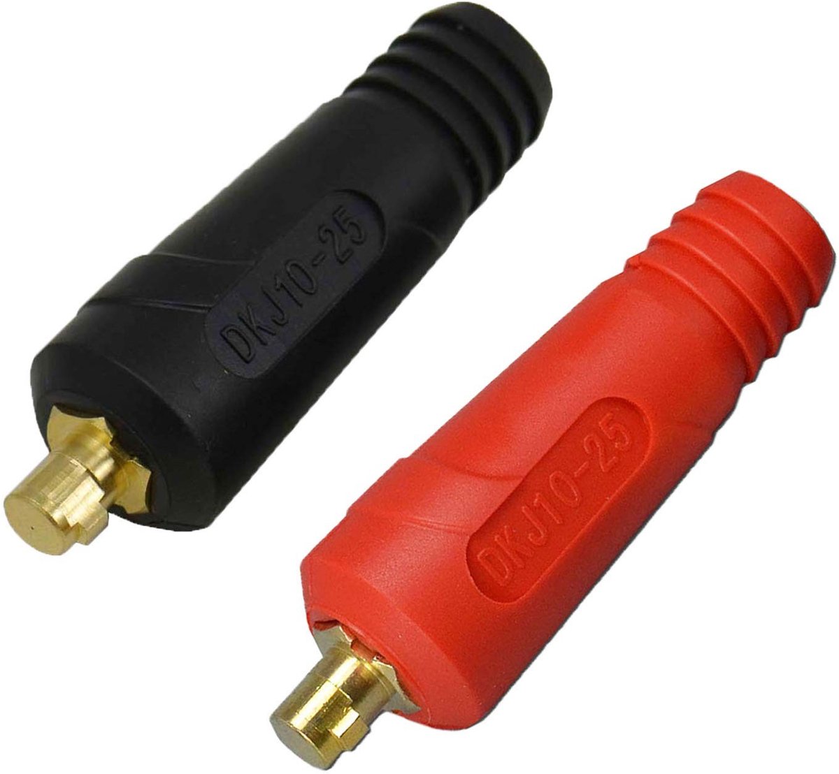 SolidKeus - TIG Lasdraadpaneel Connector DKJ10-25 200Amp Set Rood en Zwart 2pcs