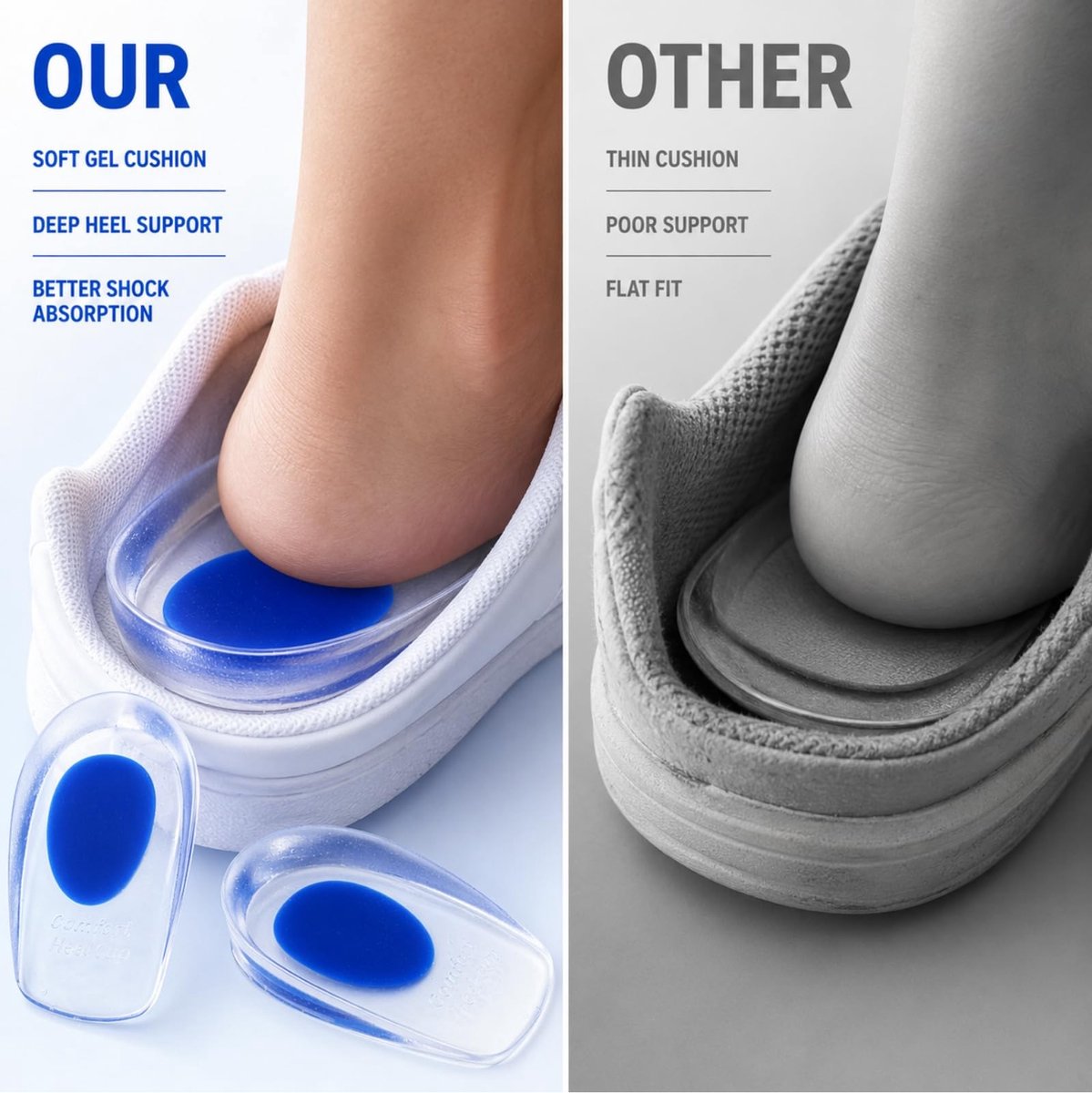 SolidKeus - 2 Paar Siliconen Hielkussens voor Dagelijks Comfort
