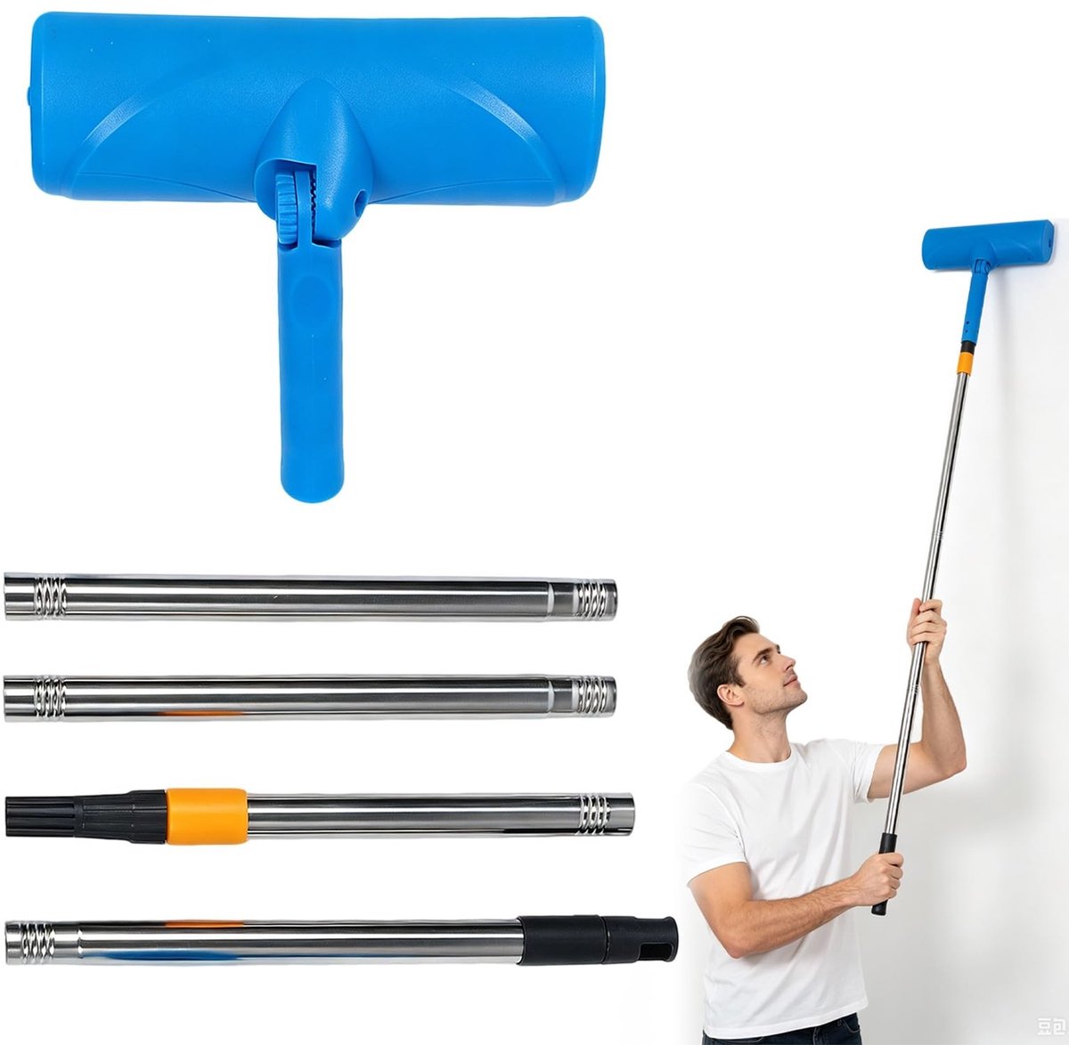 SolidKeus - Verf Roller Set zonder Druppelen met Uittrekbare Stok