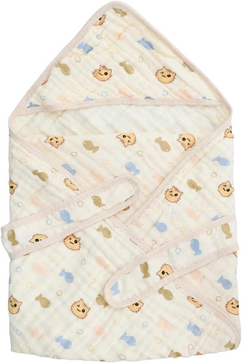 Zachte 6-laagse Muslin Doek van Katoen 90 x 90 cm voor Kinderwagens, Speelmatten en Verkoeling, Beige