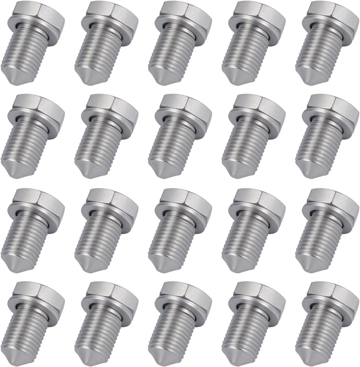 20 stuks olieaftapschroeven met afdichtring, olieschroef M14x1,5, afsluitschroef oliebak met sluitring, compatibel met N90813202 voor auto's