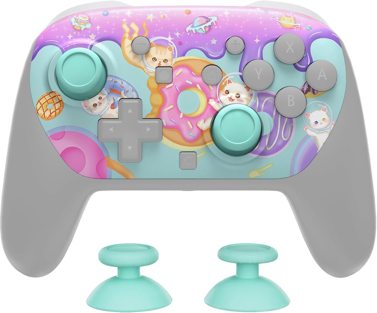 EXtremeRate Voorkant Behuizing voor Nintendo Switch 2 Pro Controller Vervangende Frontplaat voor Switch 2 Pro Inclusief Joysticks en Schroevendraaier-Donut Odyssey