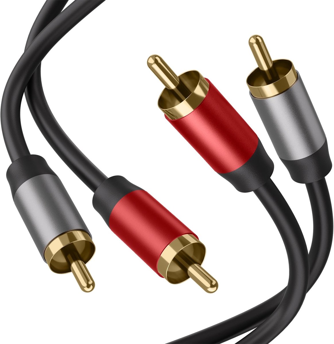 SolidKeus - 2 RCA Audiokabels met Vergulde Stekkers 1,5 m