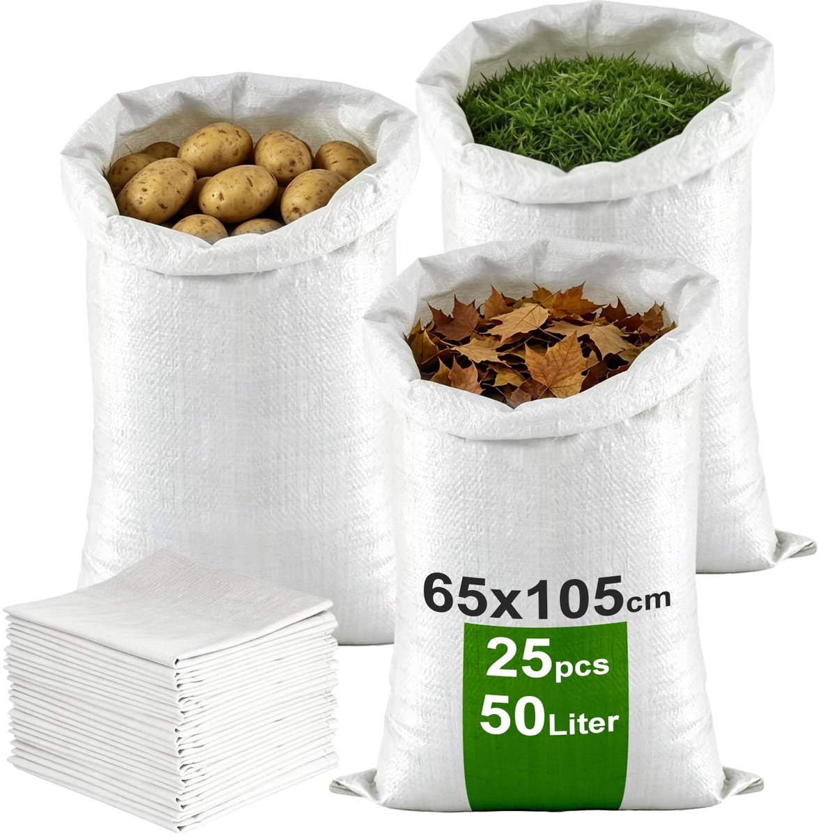 SolidKeus - Set van 25 Woven Bag Transportzakken 65x105cm