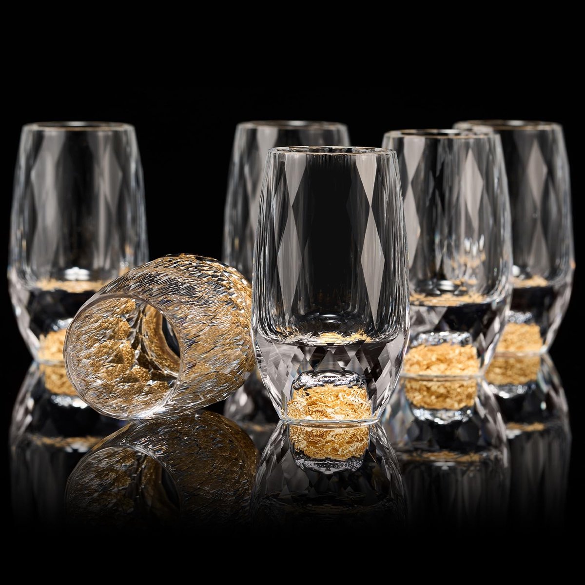 SolidKeus - Set van 6 Hoogwaardige Diamant Shotglaasjes