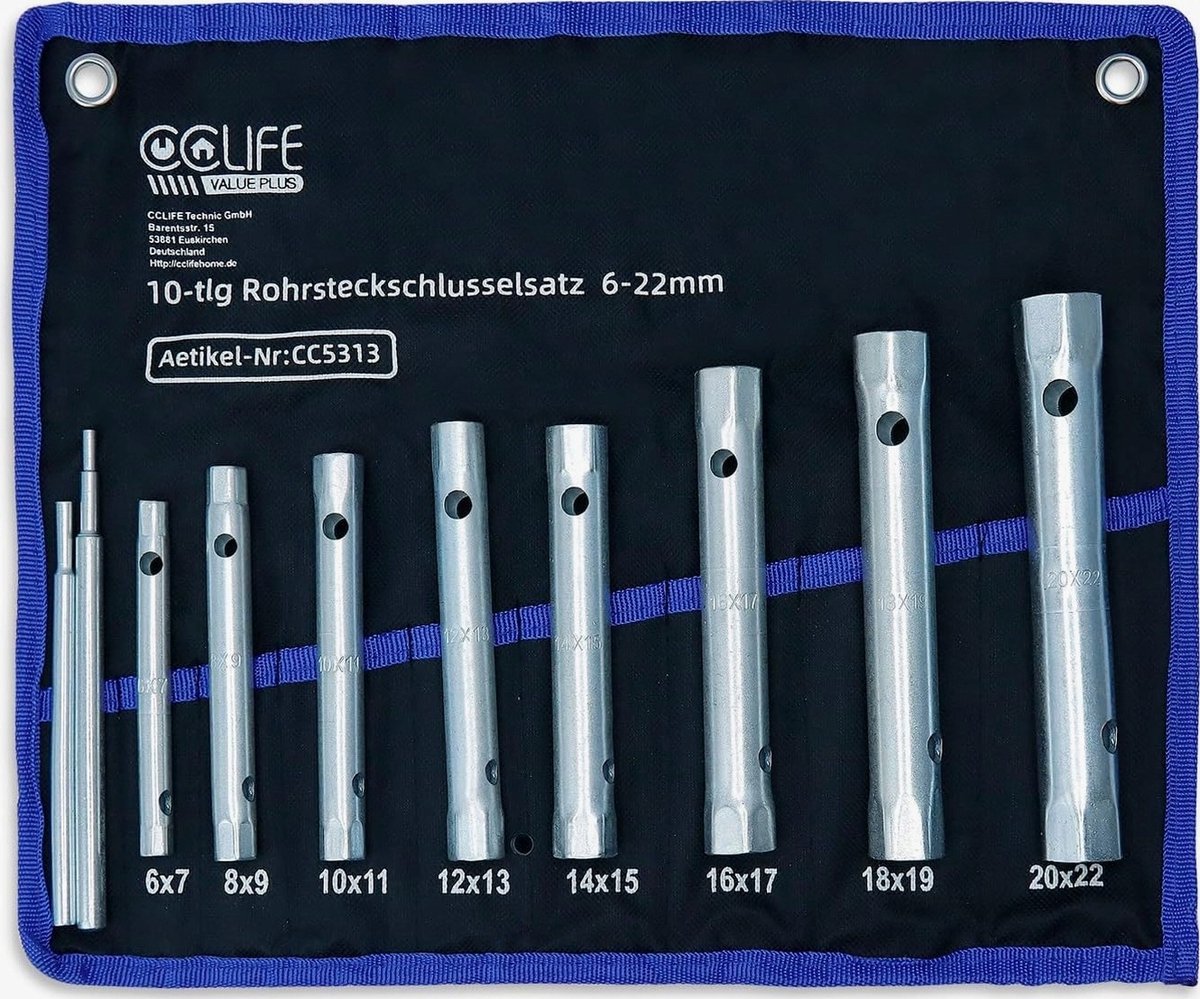 10-delige Steeksleutel Set - 6-22mm - Dubbelzijdig Staal