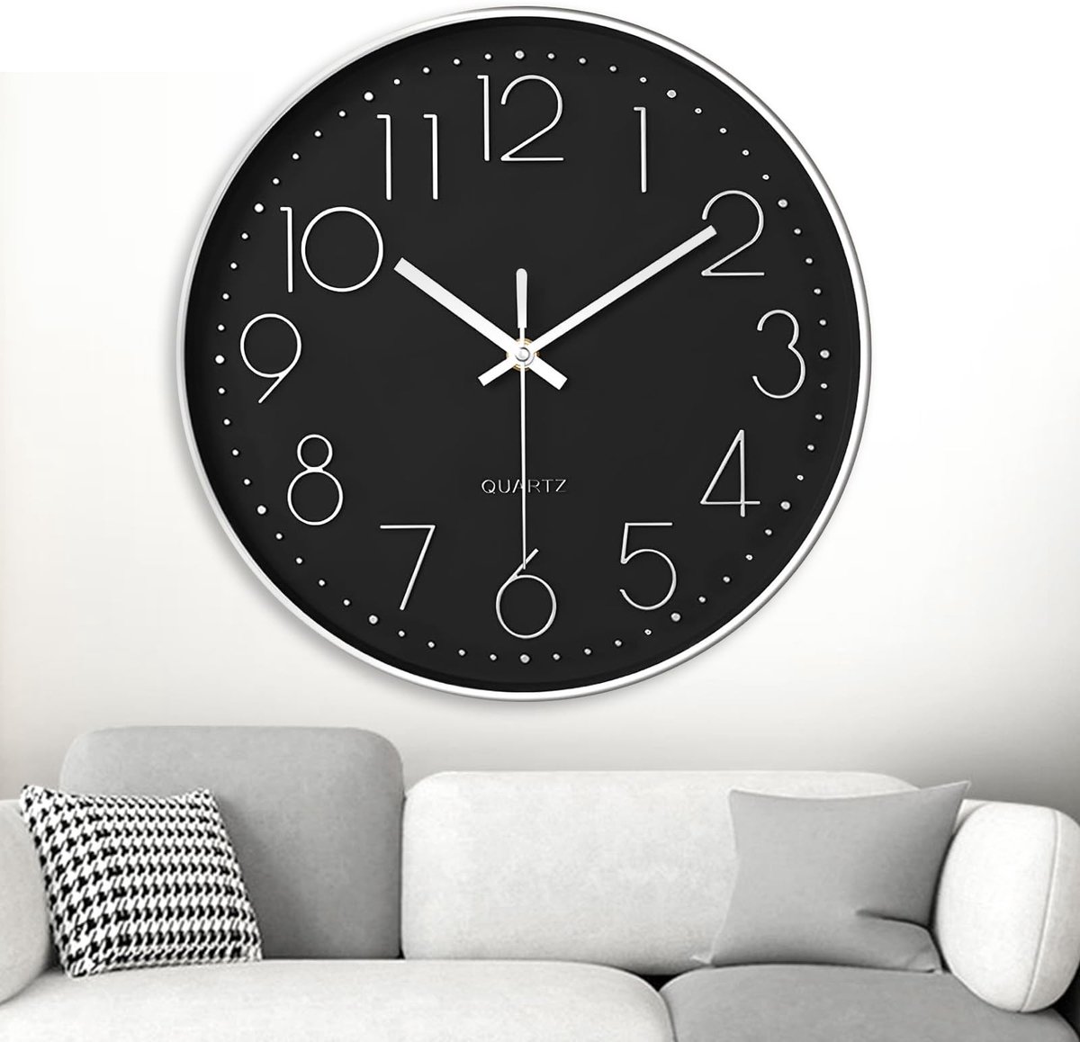 SolidKeus - Stille Quartz Wandklok 20 cm voor Thuis of Kantoor