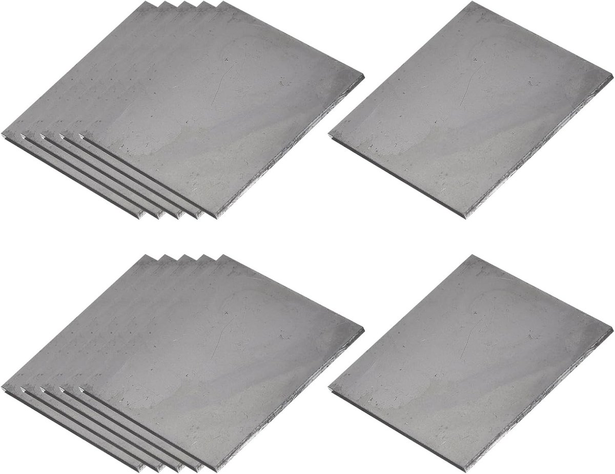 Weldplaat voor Beginners (5 x 5 cm) - 6 Stuks Mild Staal, 11 Gauge voor MIG TIG ARC Lassen, DIY Metaaltraining en Solderen