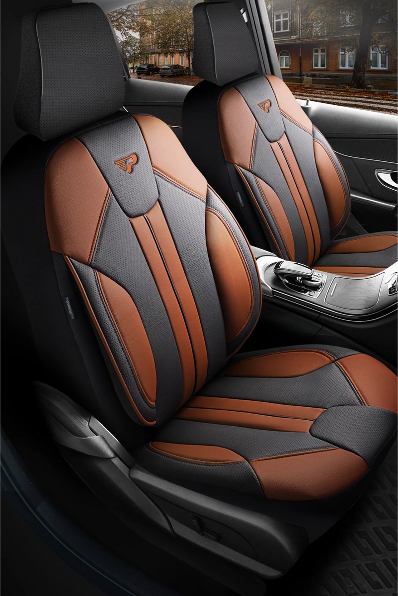 Stoelhoezen Mazda B-serie 1998-2006 – Dubai Cognac – Zachte veloursstof – Voorstoelenset – luxe velours stoelhoezen – extra comfort – beschermt tegen vuil en slijtage