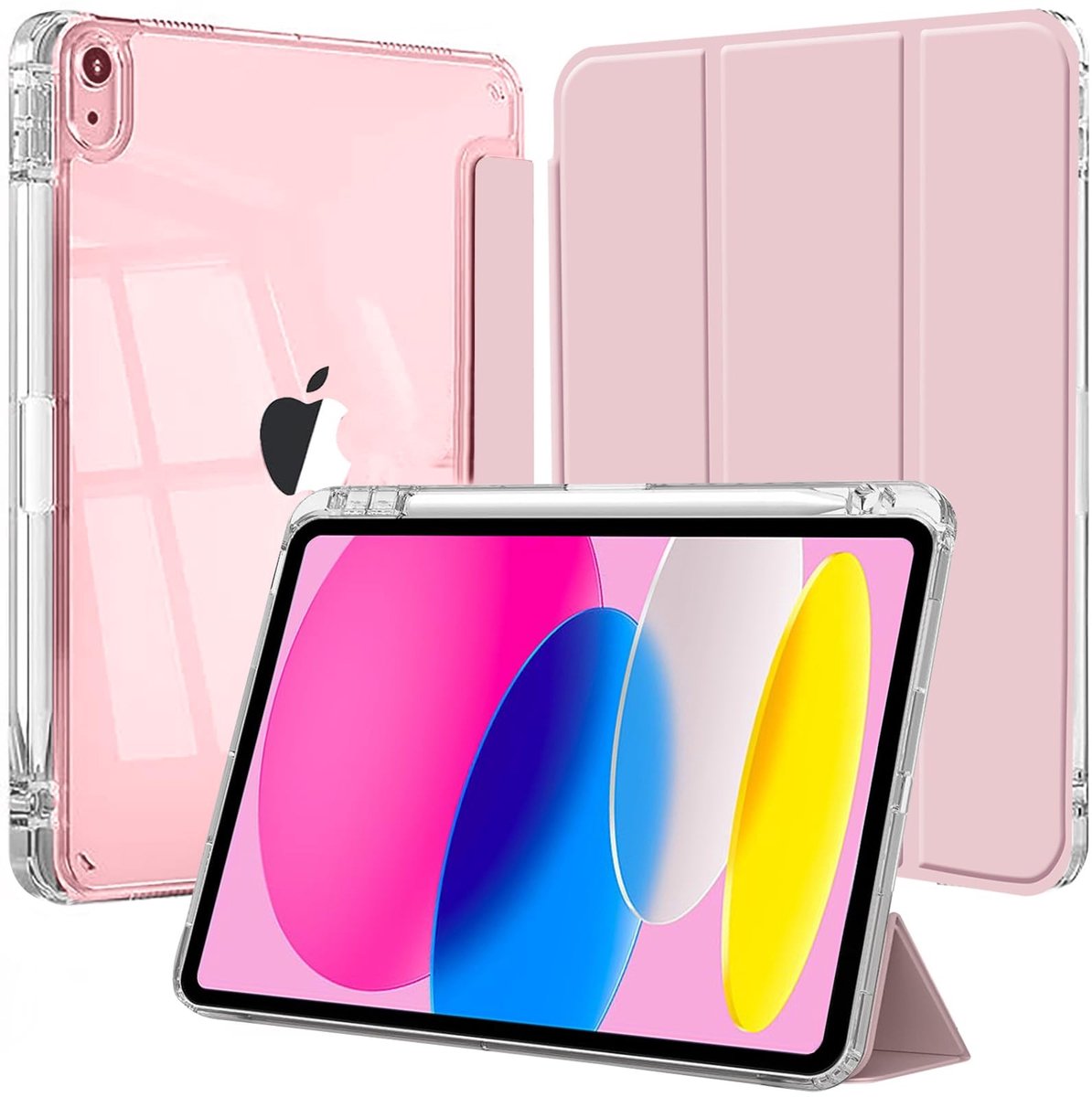 SolidKeus - Transparante Case voor iPad met Pencil Houder en Schokbestendige TPU Bumper