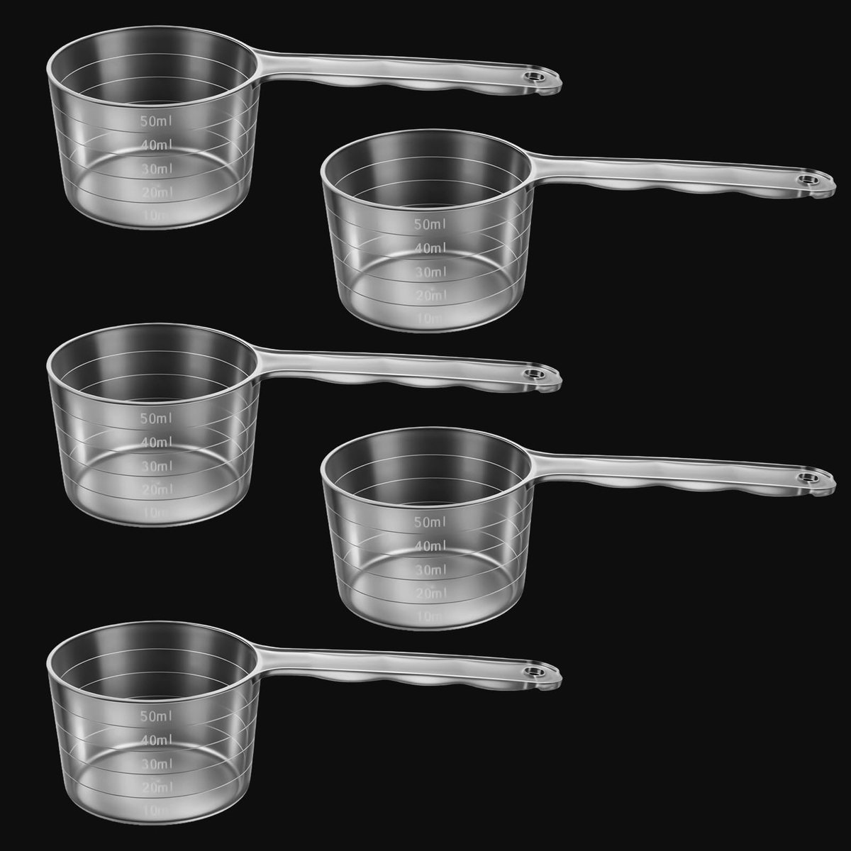 SolidKeus - Set van 5 Transparante Maatlepels 50 ml