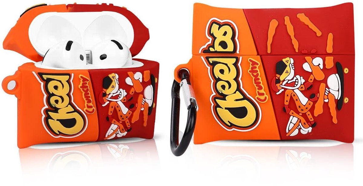 SolidKeus - Beschermende Case voor AirPods 4 met Sleutelhanger en Cheeto Design