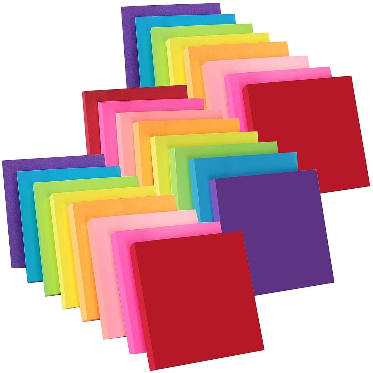 SolidKeus - Set van 24 Zelfklevende Notities in Neon Kleuren