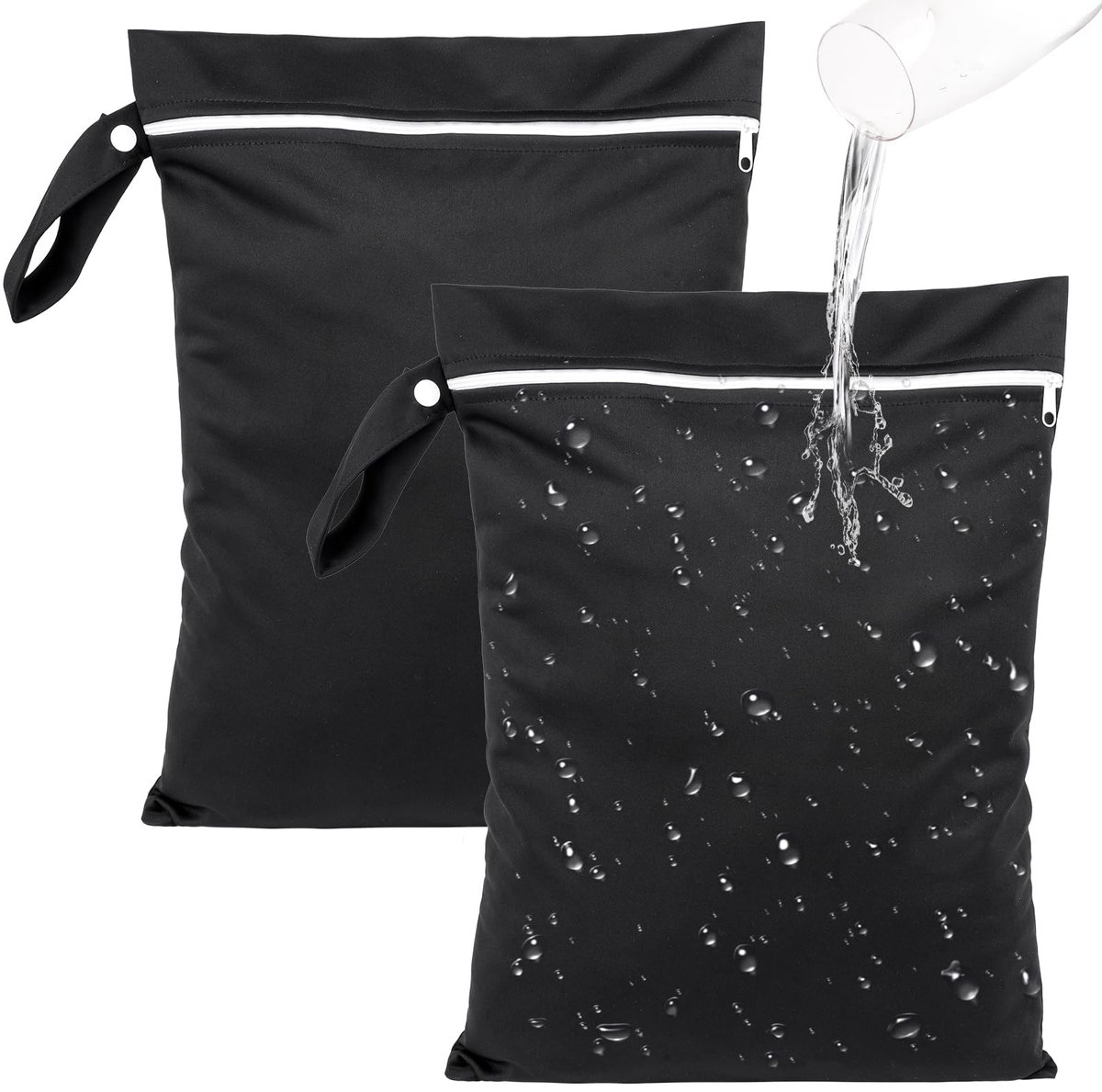 Nassbeutel set van 2 - 40 x 30 cm - Waterdicht voor zwemkleding