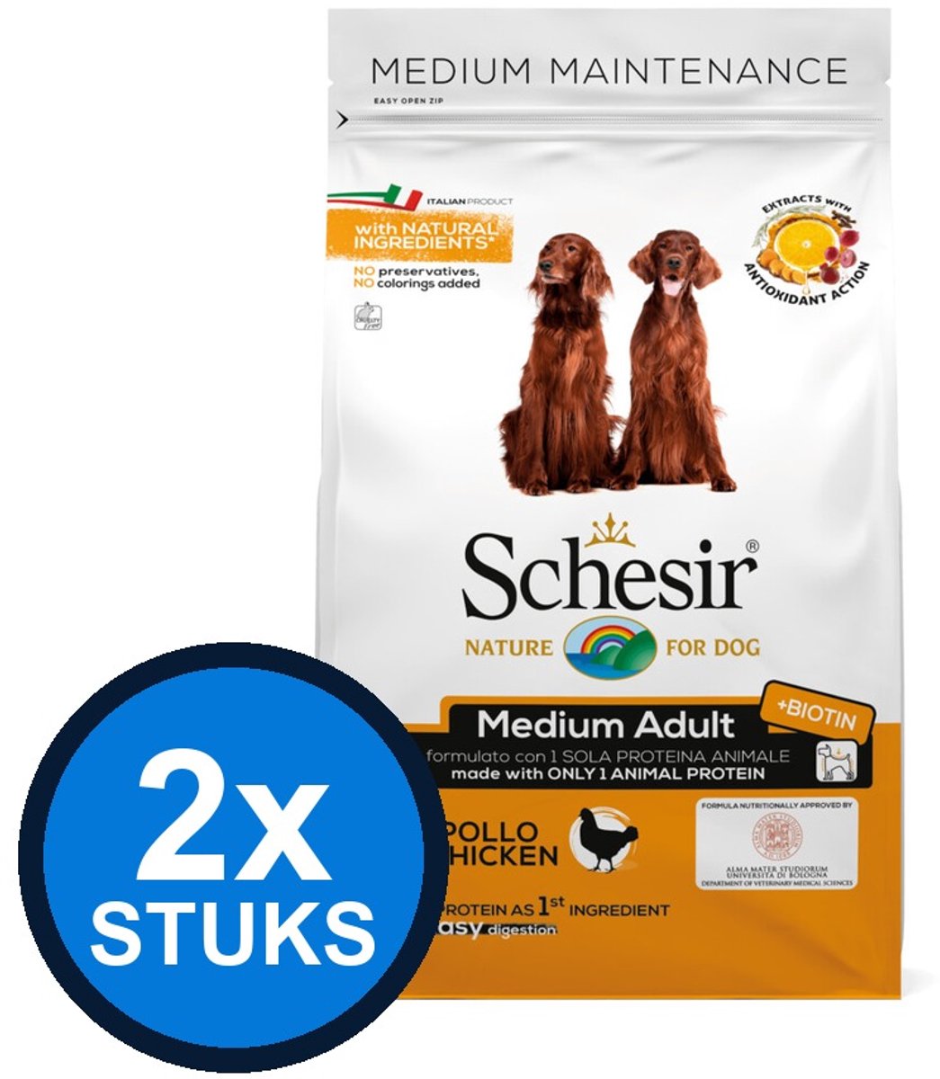 Schesir Schesir hond dry maintenance medium kip 3kg