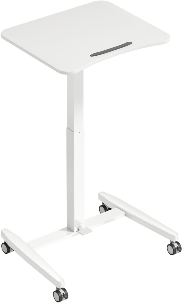 Zit-sta Bureau met Kantelbaar Tafelblad, Veiligheidsstop & 4 Wielen - Verrijdbaar it Sta Bureau - In Hoogte Verstelbaar 75-114 cm - Computerbureau - Computer Tafel - Bureautafel - Desk - Game Bureau - Wit