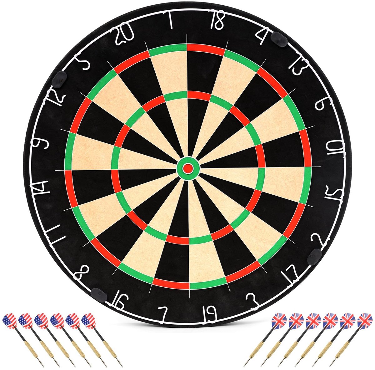 Omgoods - Jute Dartbord Set - 18 Inch Eco-Vriendelijk