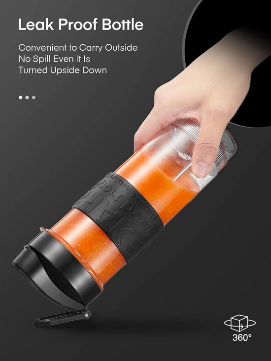 Smoothie Maker - Mixer Blender - Gezonde Drankjes Maken - Met Koffiemolen - 2 Flessen 570ml - RVS — afbeelding 3